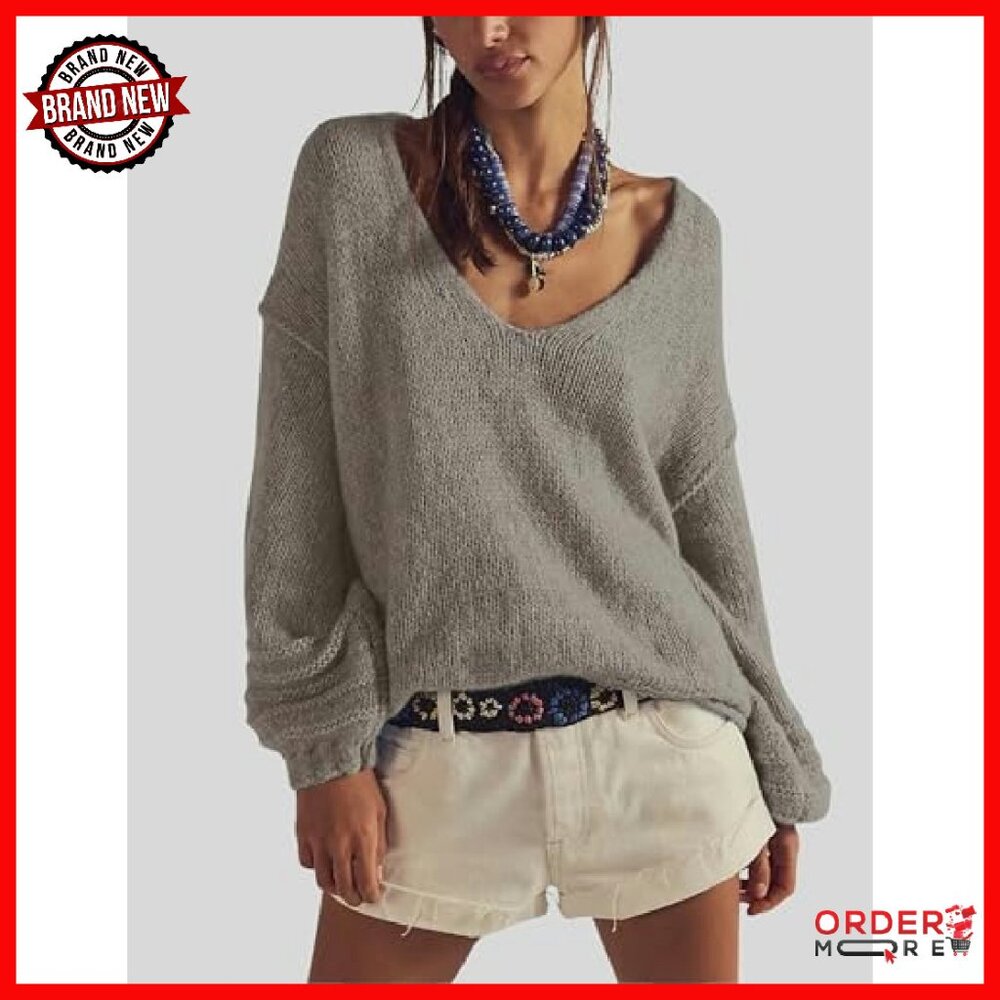 Oversized Off-Shoulder Pullover with Bubbled Slee… - image 3